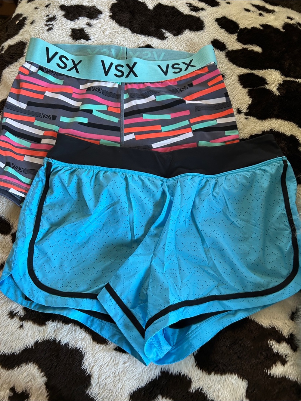 VSX Aqua and Multicolor Women's Athletic Shorts Set